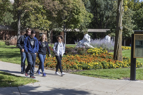 Purdue University Northwest students walking